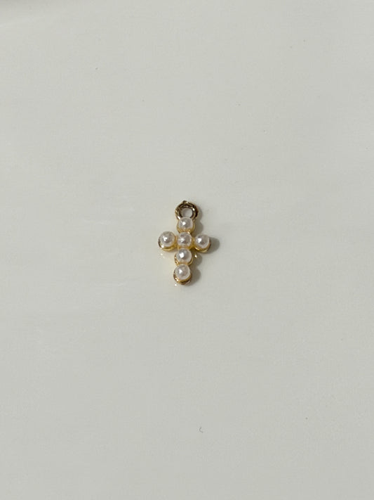Pearl cross charm