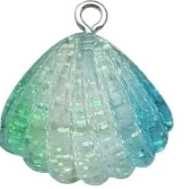 Blue Seashell Epoxy charm