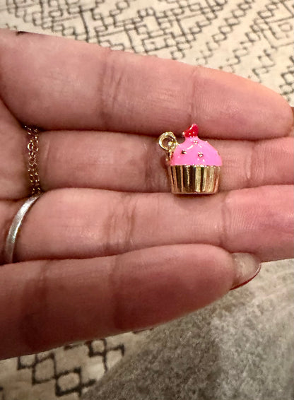 Pink Cupcake Charm