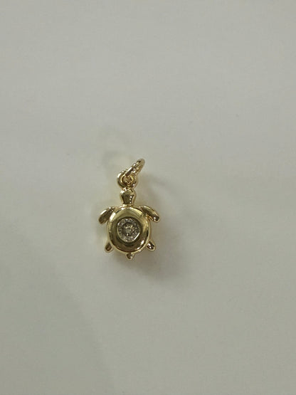 Mini gold Turtle charm