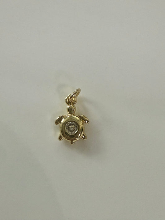 Mini gold Turtle charm