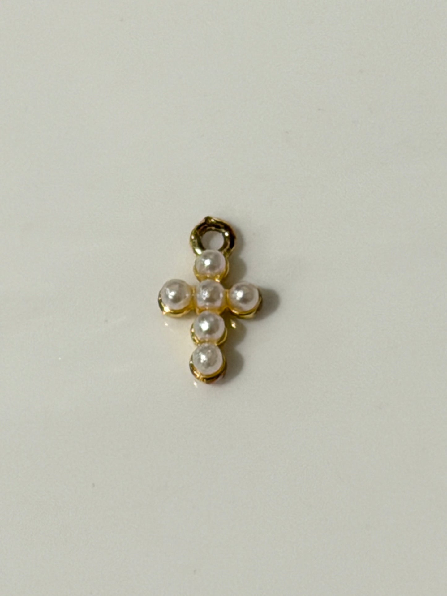 Pearl cross charm
