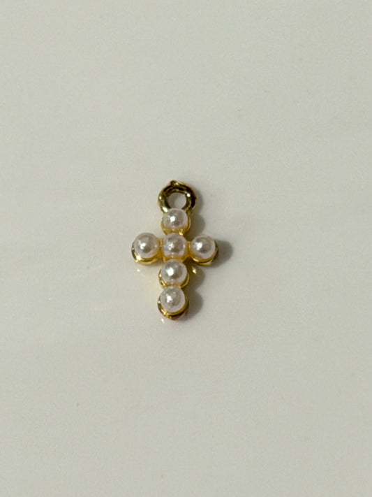 Pearl cross charm