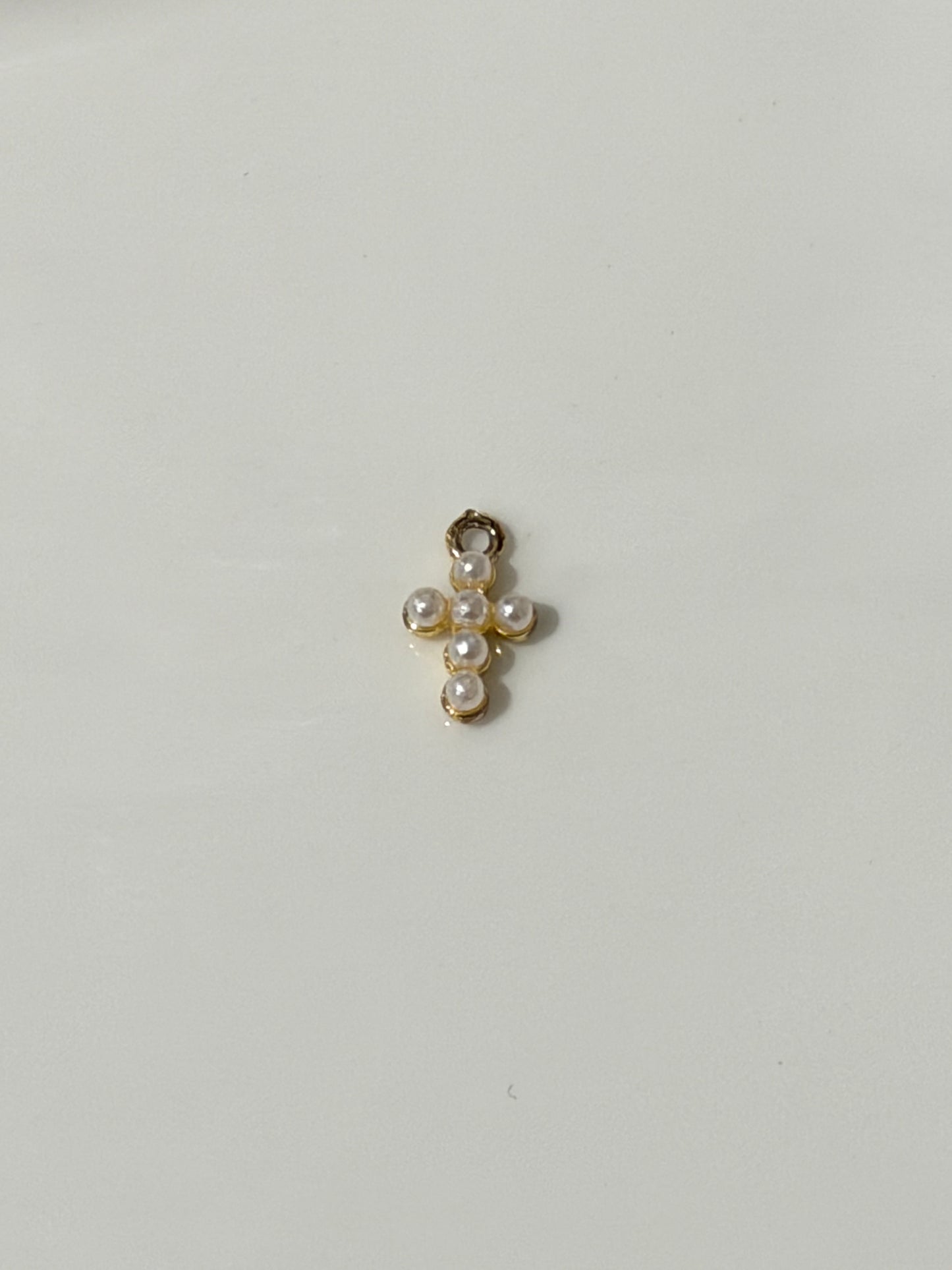 Pearl cross charm