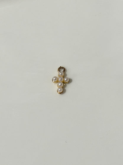 Pearl cross charm