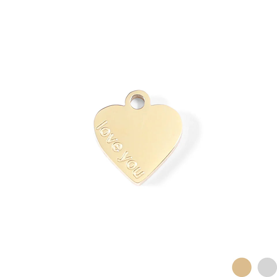 Love you heart charm