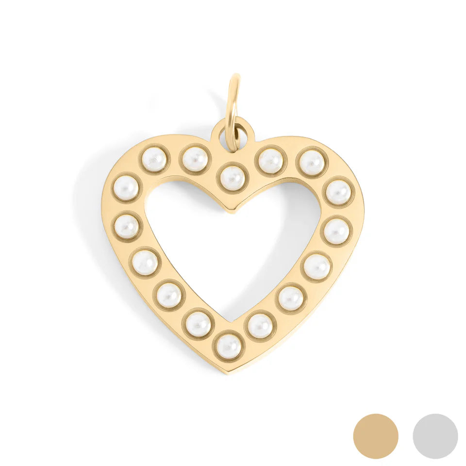 Pearl Heart Charm