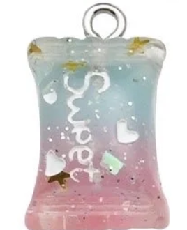 Blue Candy Epoxy Charm
